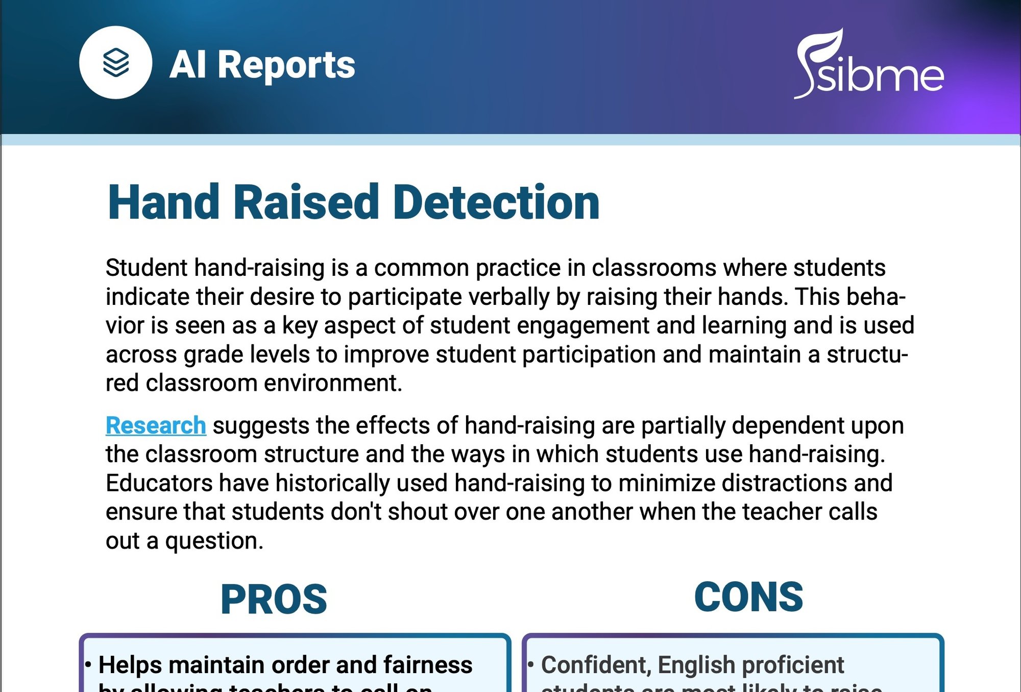 Hand Raise Detection